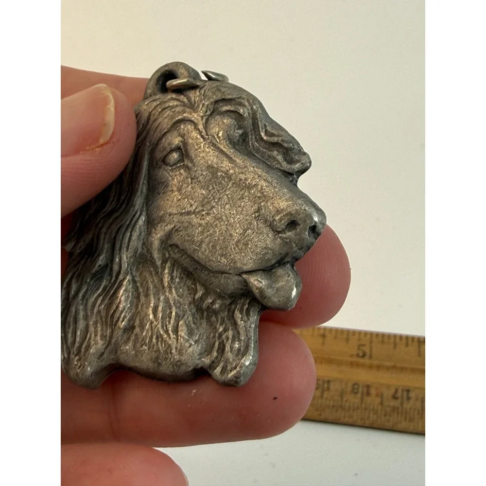 1982 I Love My Arghan Hound Rawcliffe Pewter Keychain/Key Ring P Davis‎ 1.5